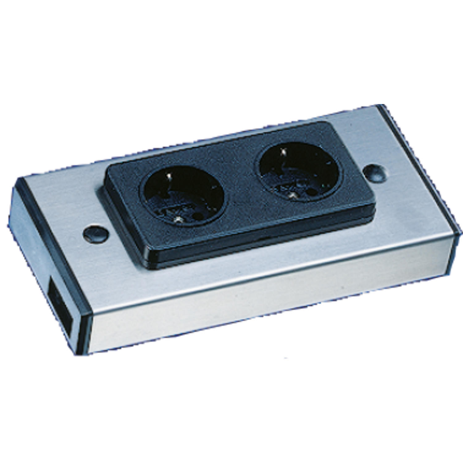 Dubbel stopcontact B-Fr RVS in/out connector