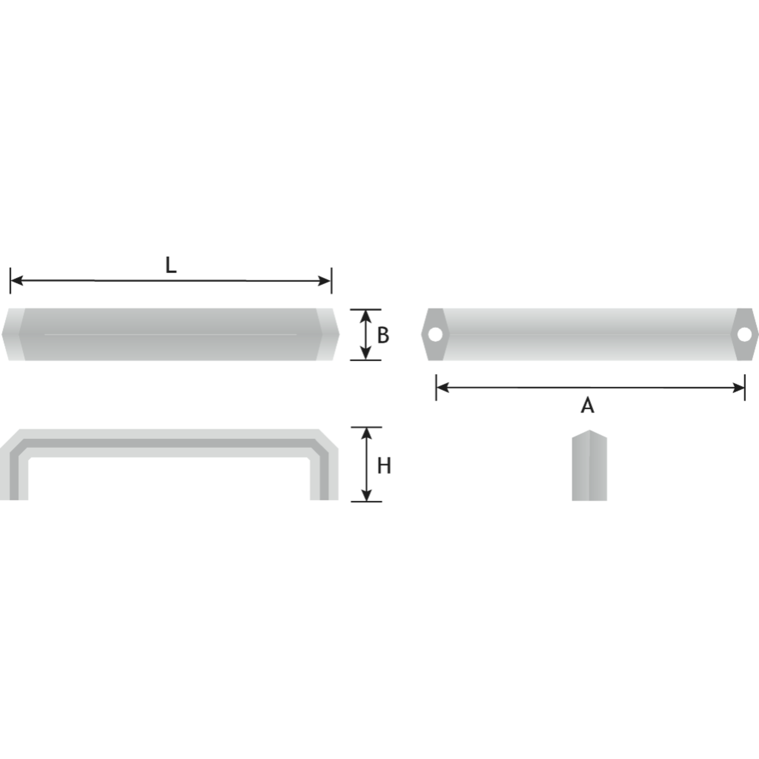 Greep honey zamak zwart mat ba 320mm l332mm