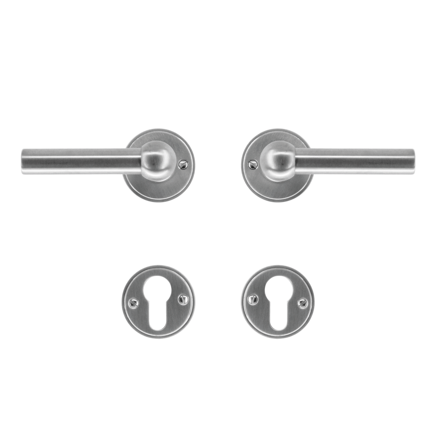 Deurkruk Pro petana l+l inox look r+e cyl