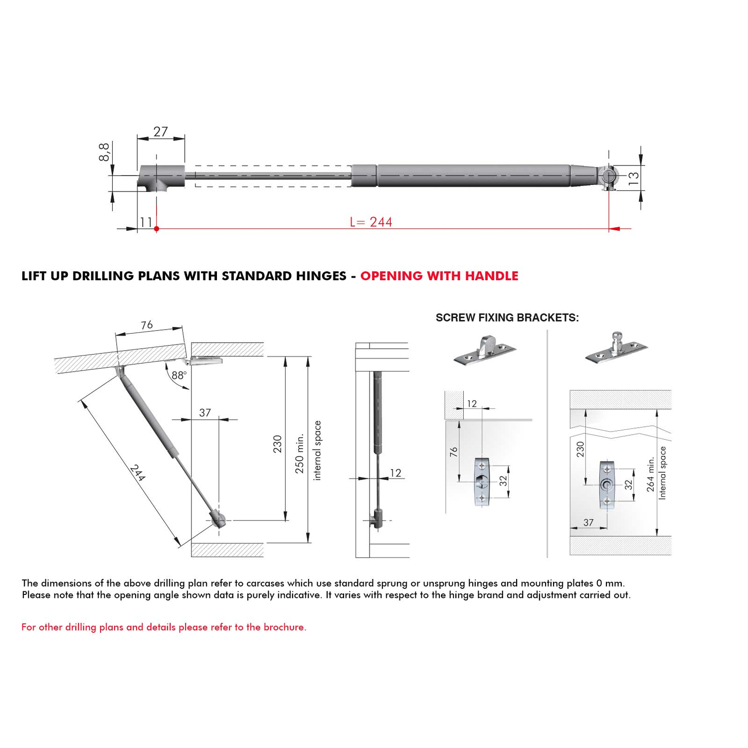 Gaspomp K12 lift up 180N automatische opening