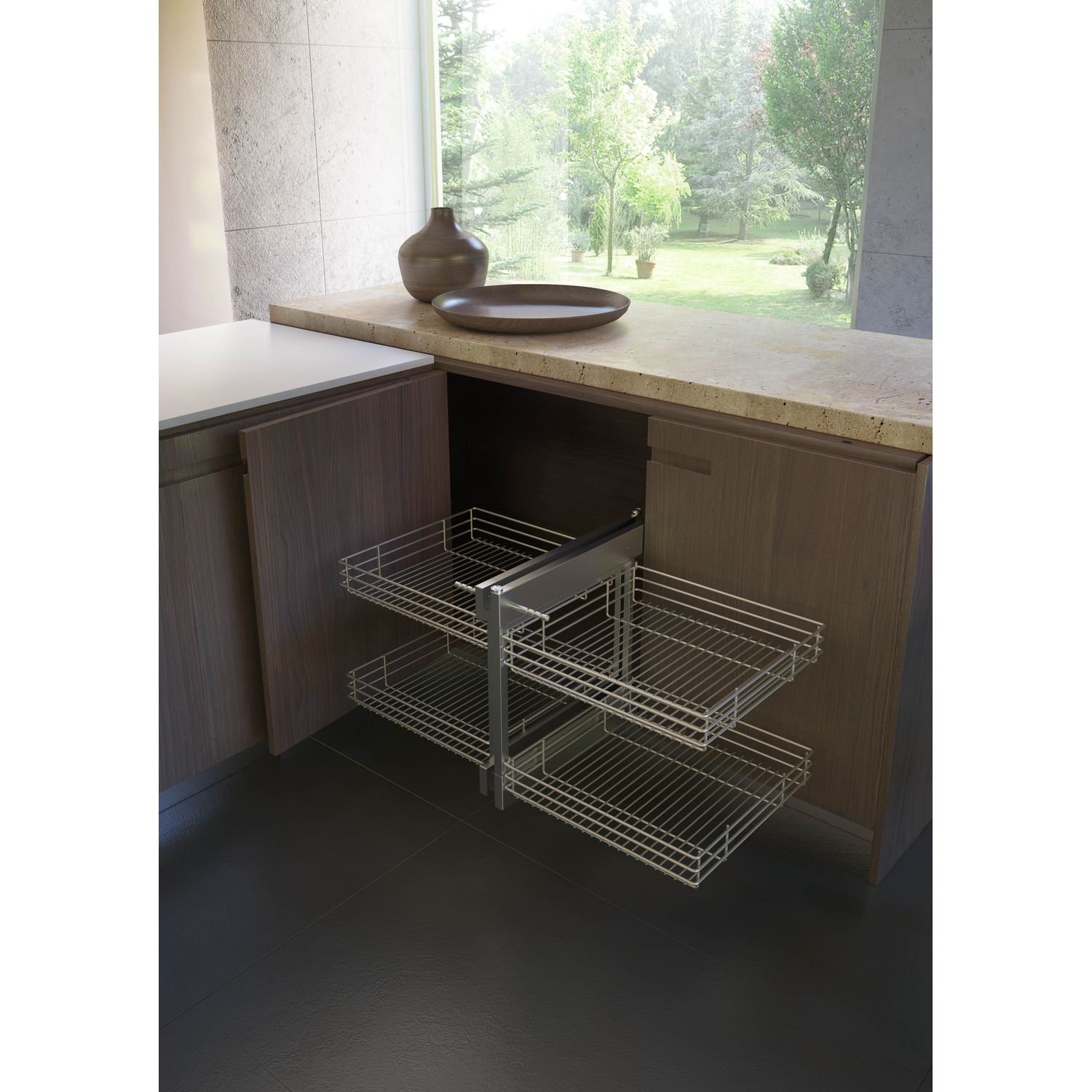 Rational corner Soft Close 450mm rechts chroom