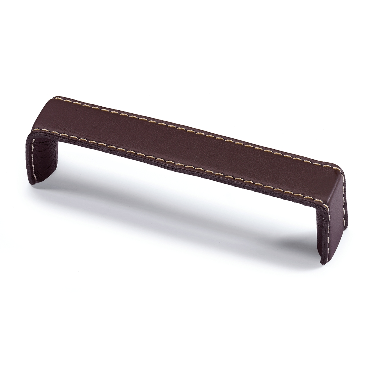 Greep Dublina, boorafstand 160, L 168 mm, B 34 mm, H 30 mm, donkerbruin leer