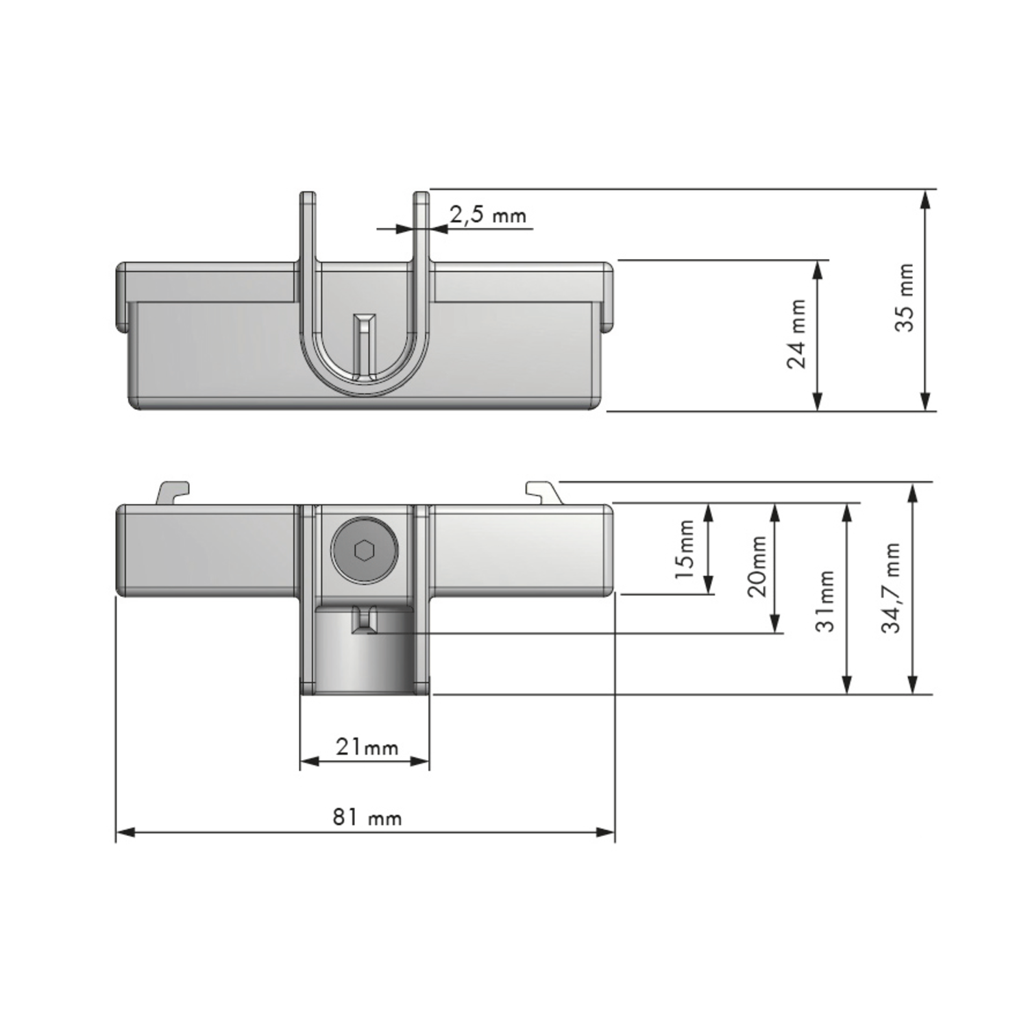 Structura kastbaarhouder zwart 20kg/paar