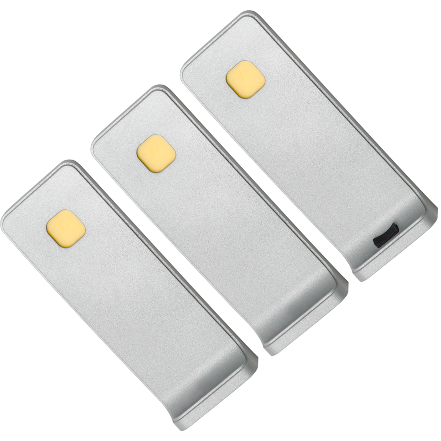 Set 3 Led reiled onderbouw 3W 3000K RVS look touch 10w met dimmertransfo