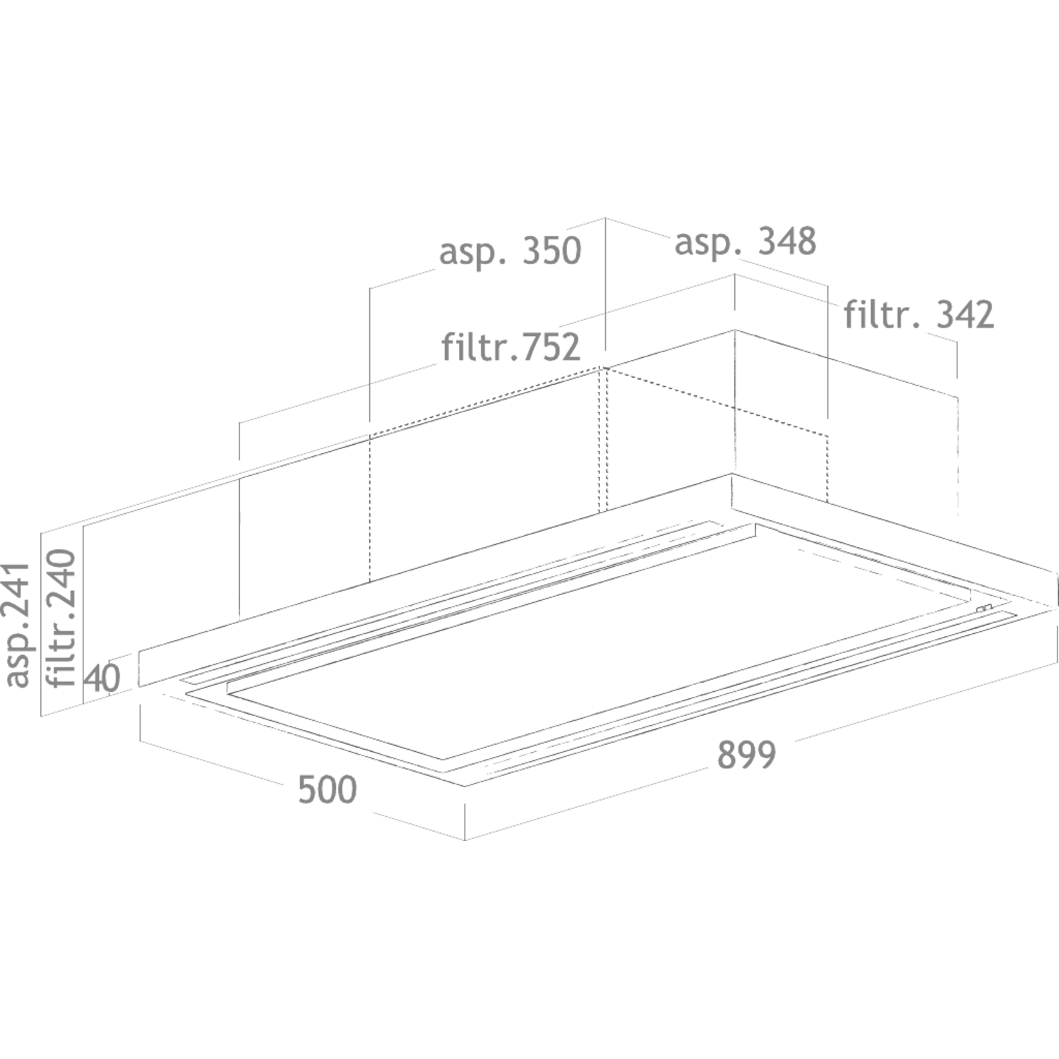 Cloud seven plafond filter rvs 90 cm