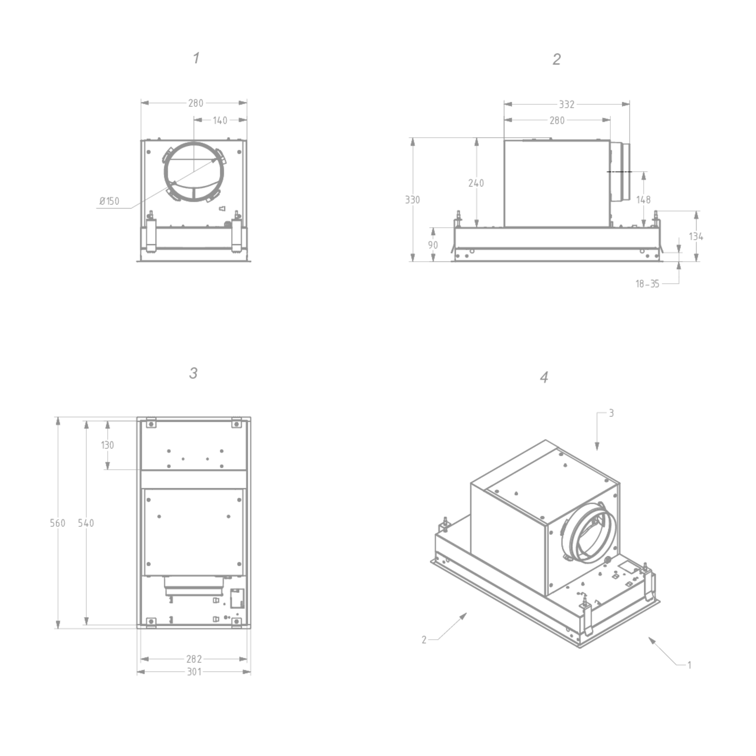 Novy Mini Pureline 60 cm RVS afzonderlijke motor