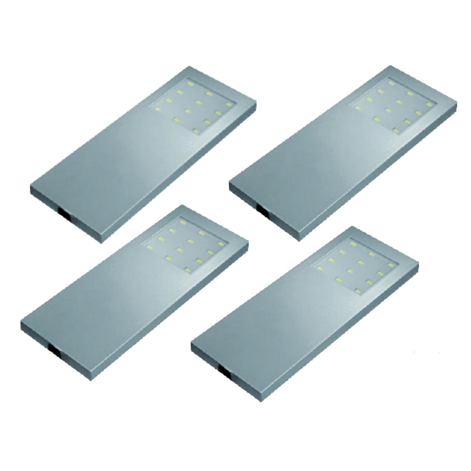 Hera set 4 x Slim-pad led 5W 24V 3000K RVS-look+ transfo 30W