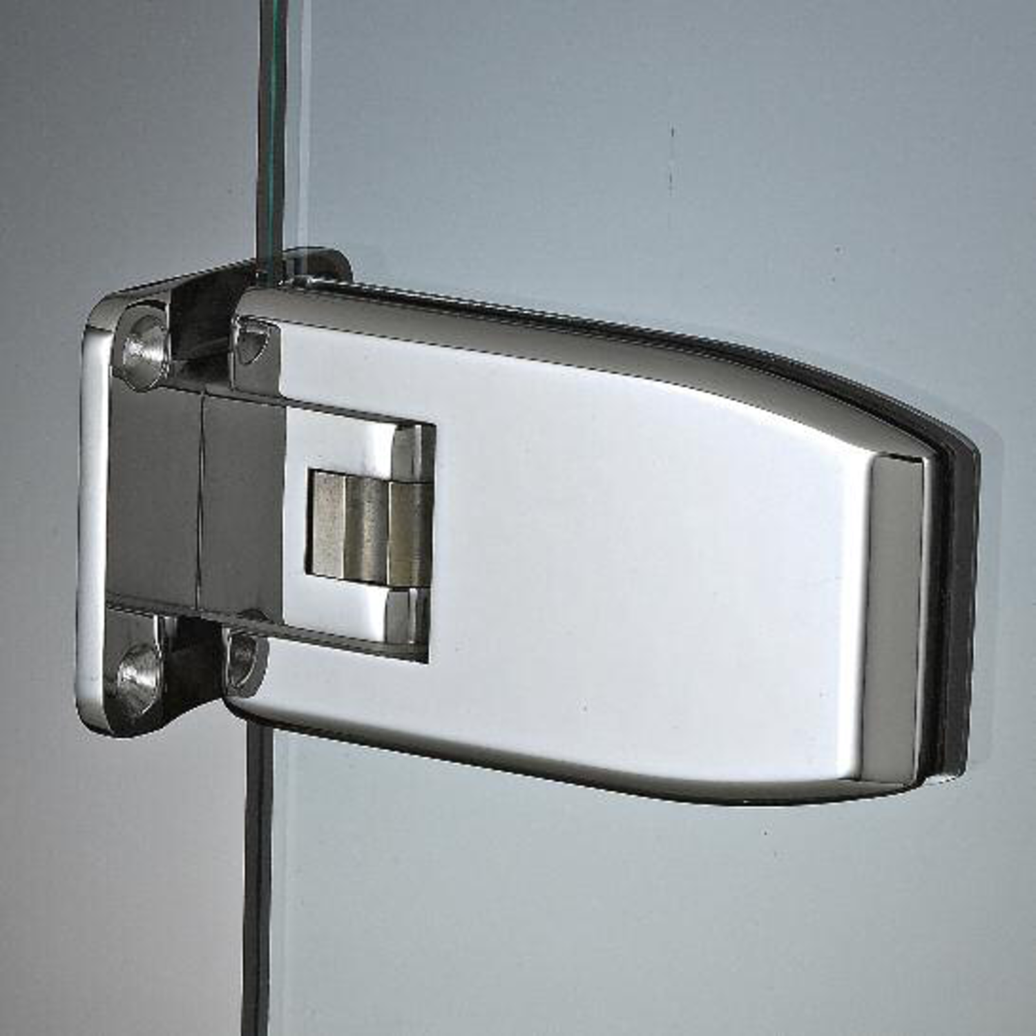 Verstelbare centrale scharnier wand/glas, voor 8/12 mm glas, B110 H60, chroom