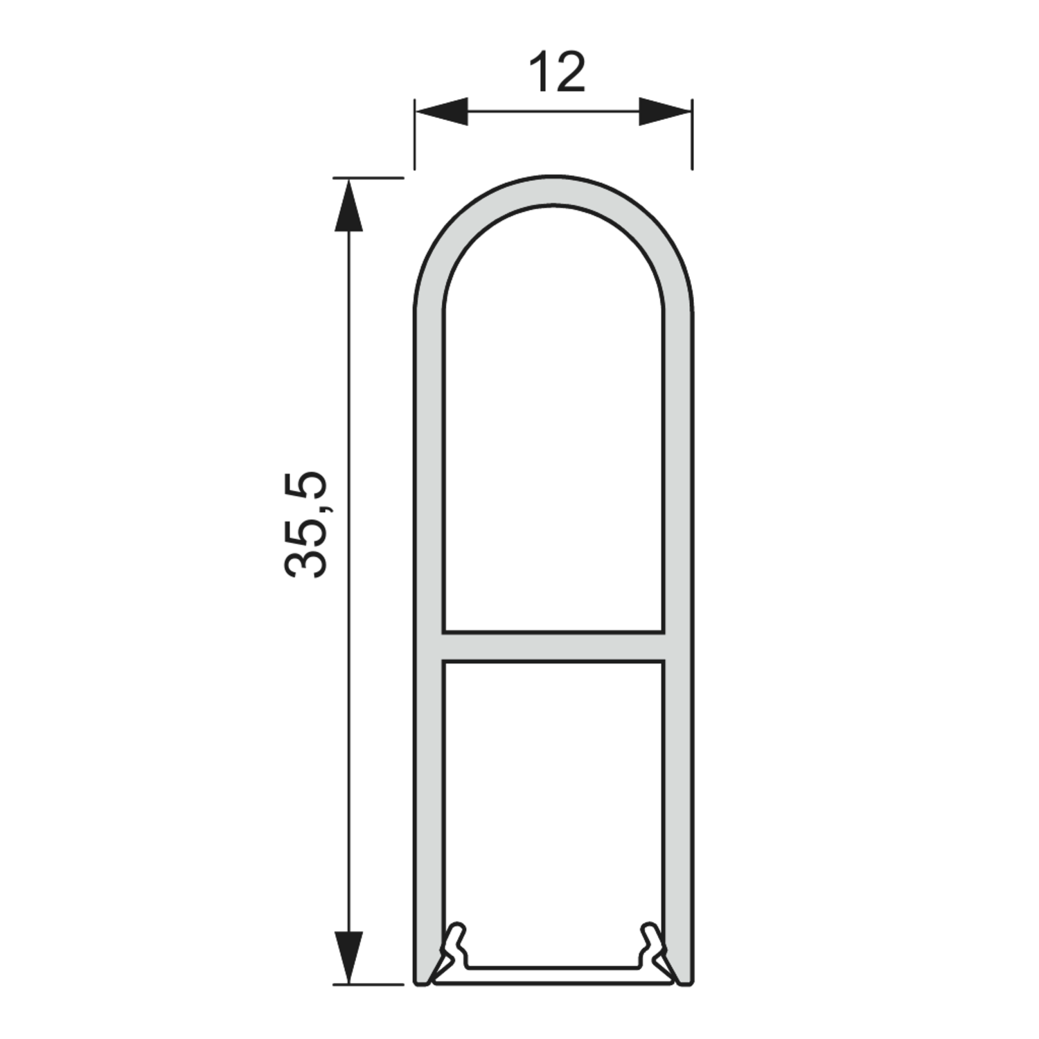 Mec rack kastbaar led profiel 3m zwart