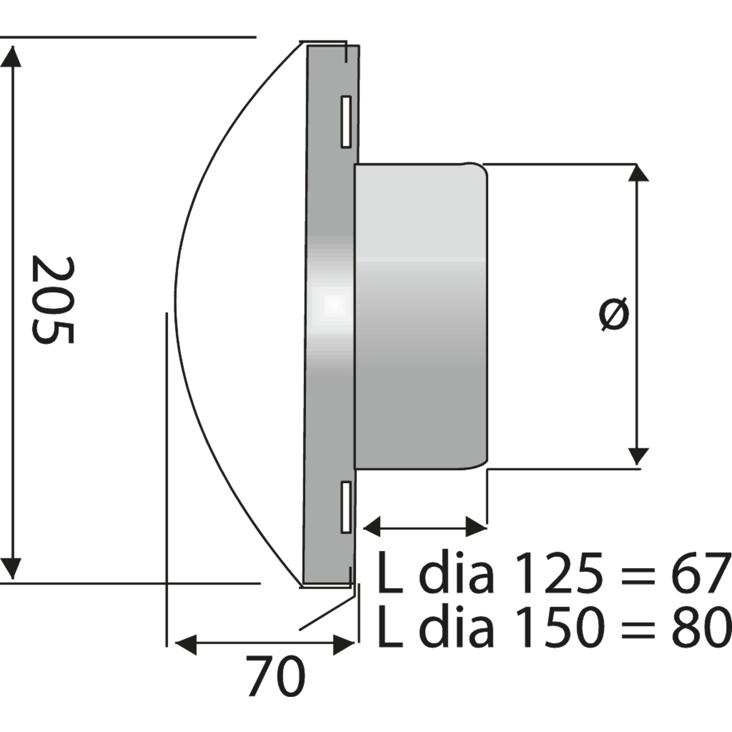 Paneir delta uitblaasrooster  rvs/wit d.125mm
