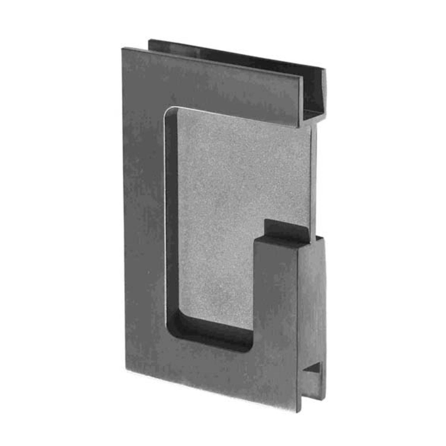 Schuifdeurgreep rechthoekig voor glas 10mm rvs gesloten
