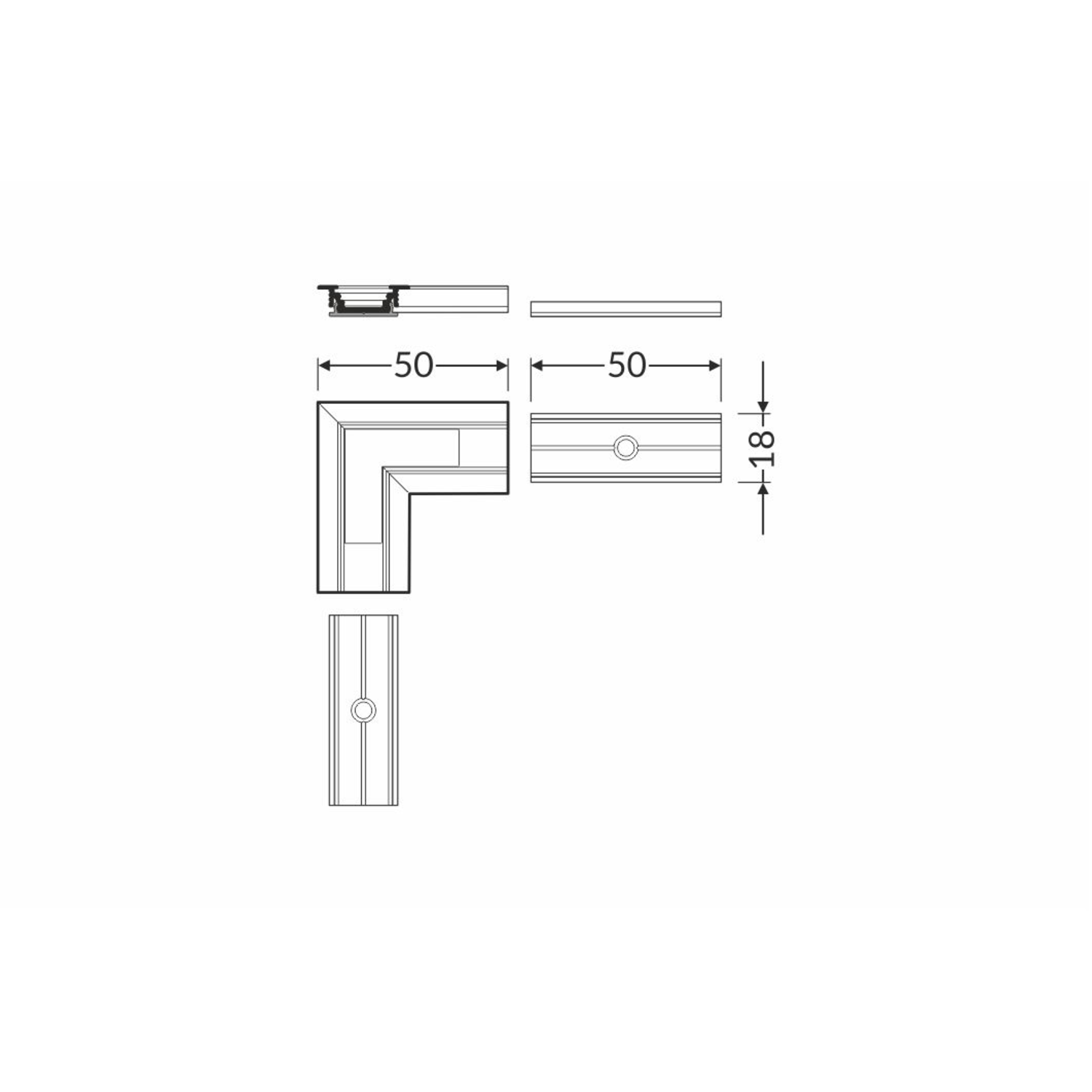 Led hoekprofiel 90° groove10 zwart geanodiseerd