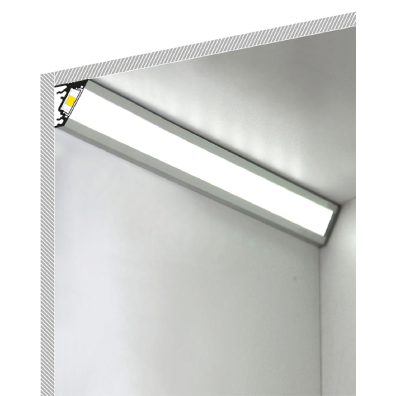 Led profiel corner10 c/u1 2000 geanodiseerd