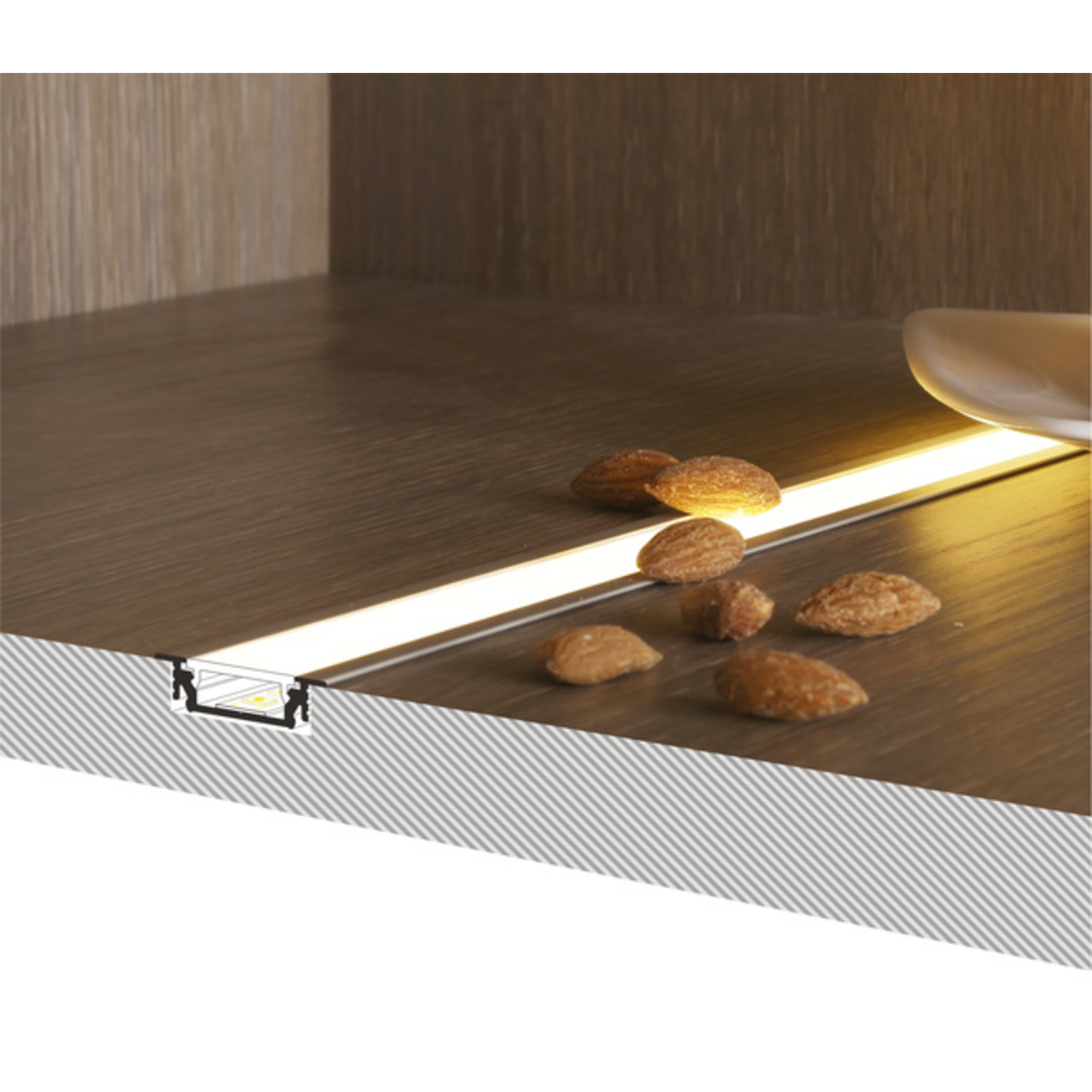 Led profiel groove10 c/u 3000 zwart geanodiseerd