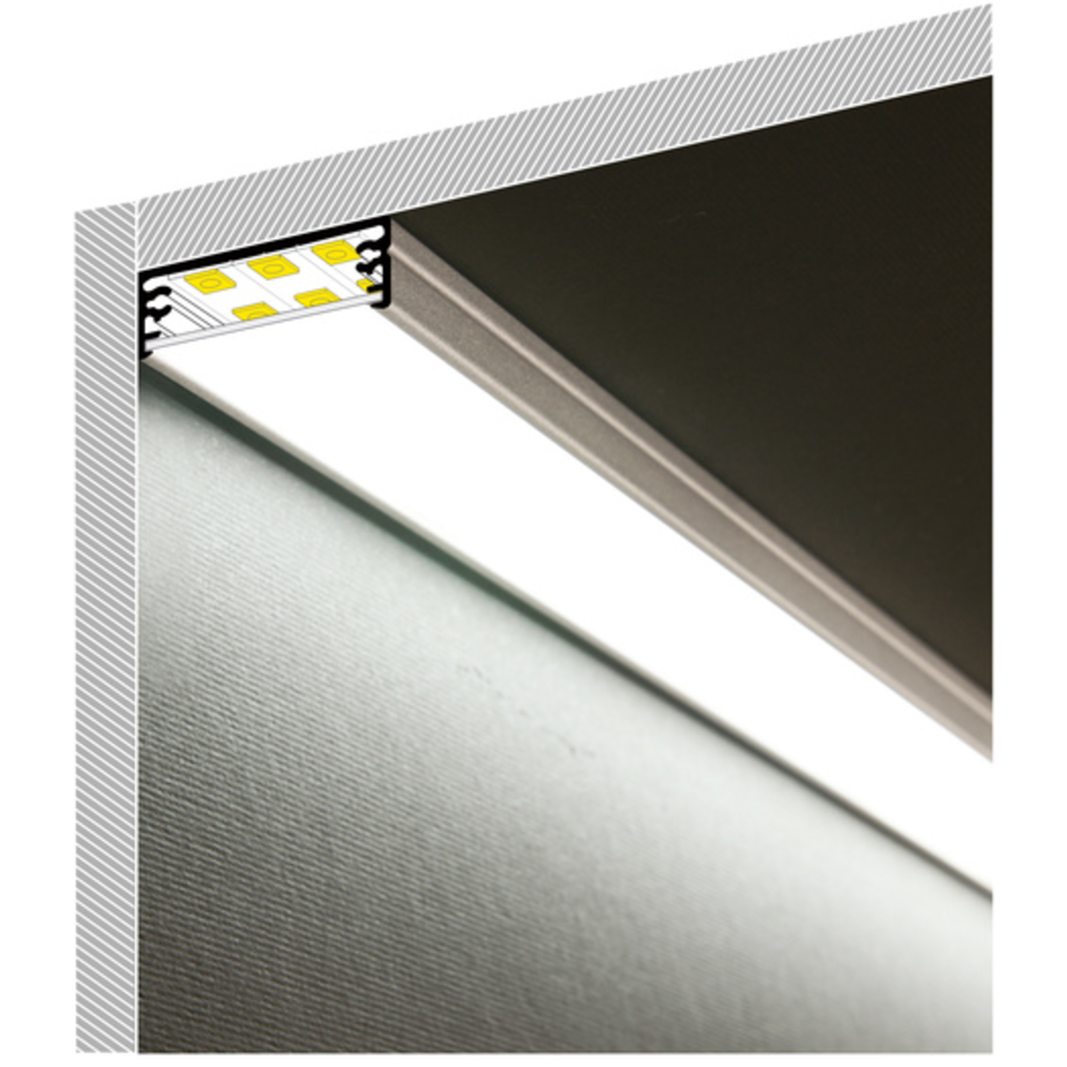 Led profiel Wide24 G/W 2000 geanodiseerd