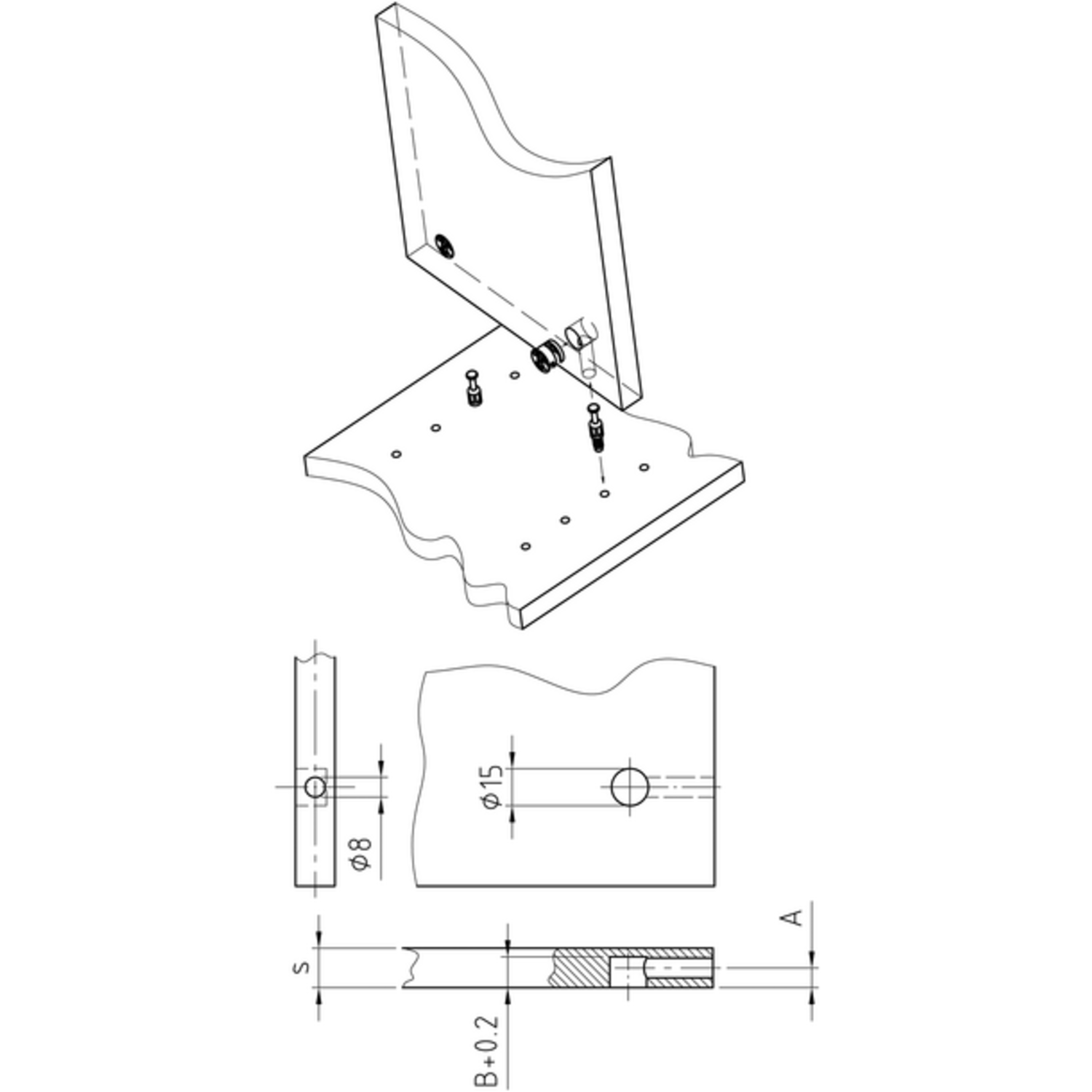 Kastverbinder excenter 15.16 Z / rand blank