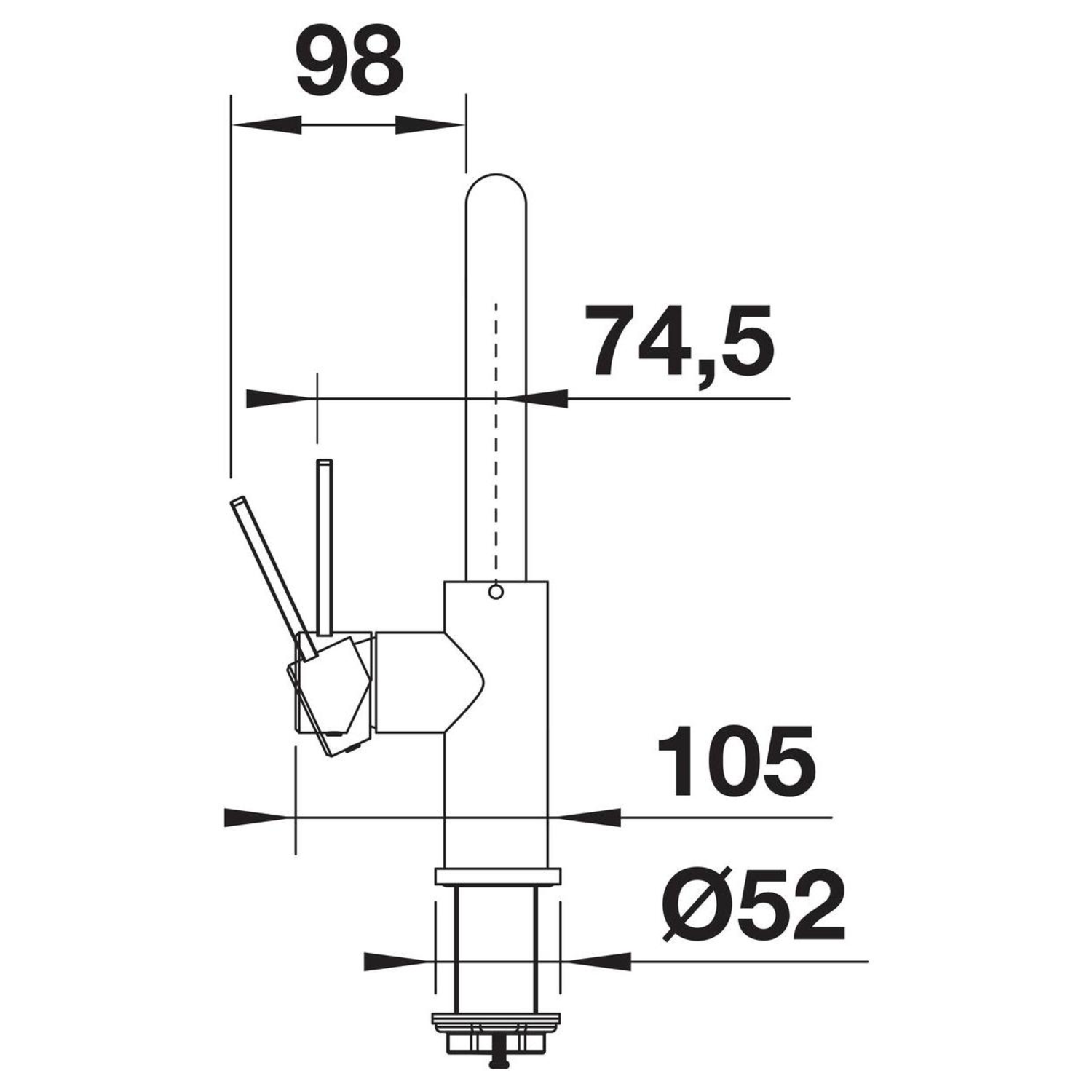 Blanco lenora-S rvs geborsteld lage druk