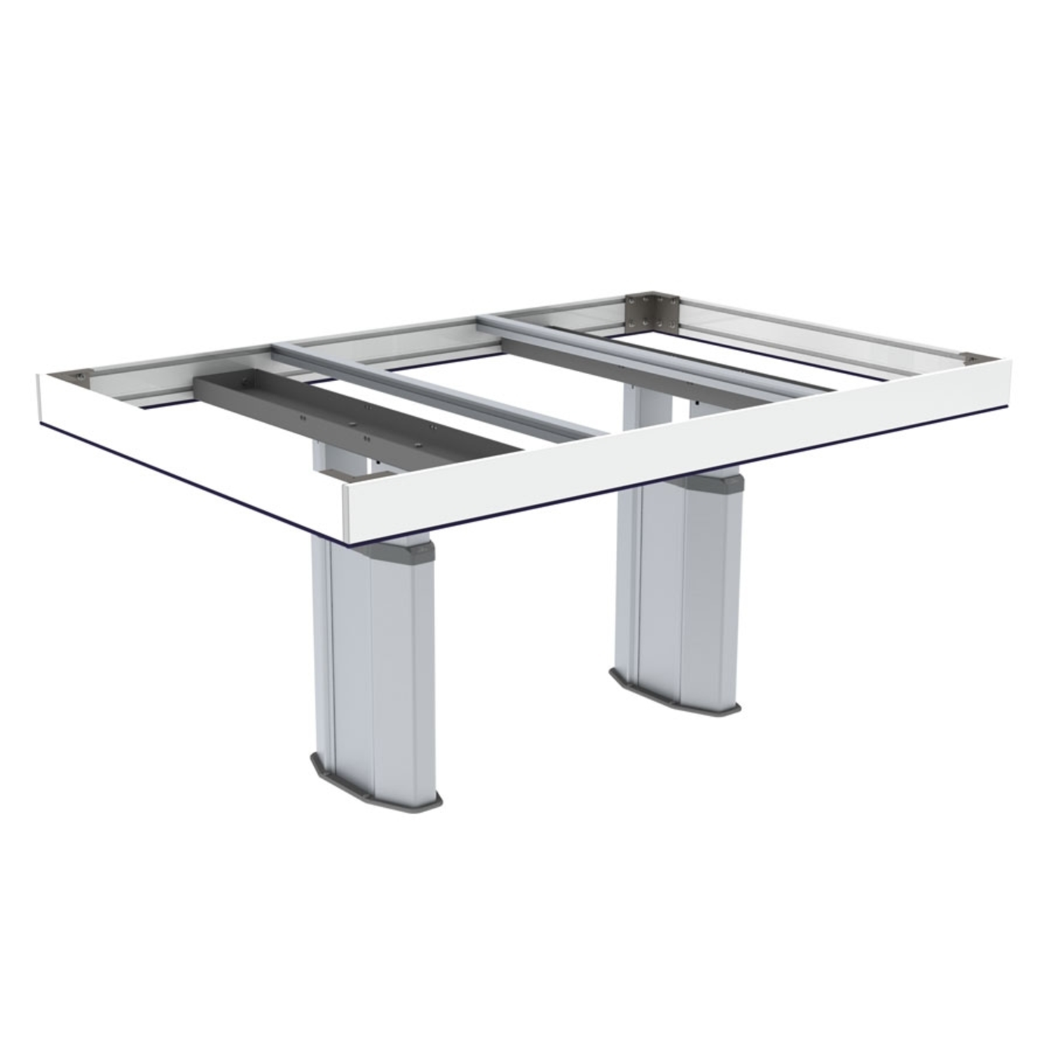 CENTERLIFT 960HF incl. voorkant - 198,0 x 118,0cm, Voor bovenblad 200,0x120,0cm, Wit, RAL 9003
