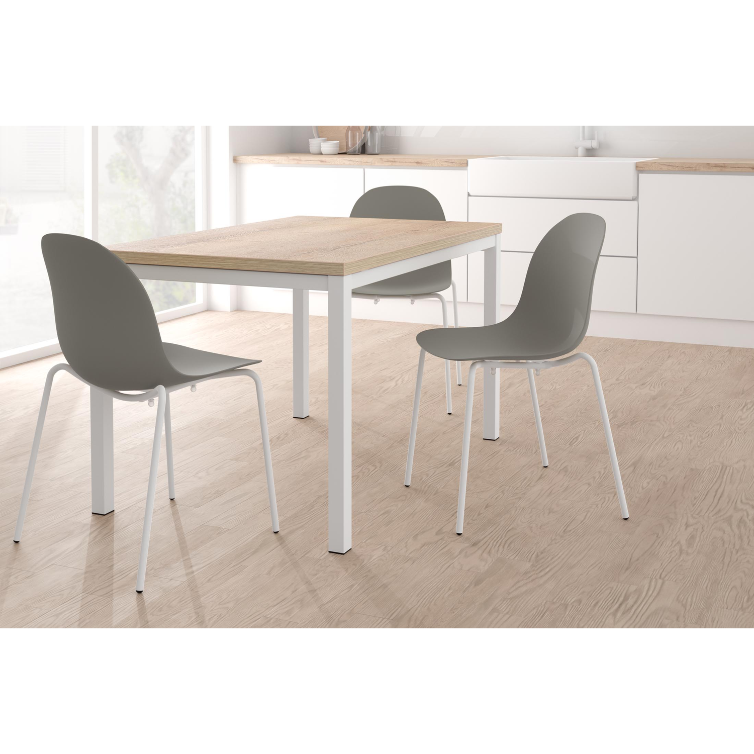 Tafel uitsch. Toy 120x80 wit-glas antraciet