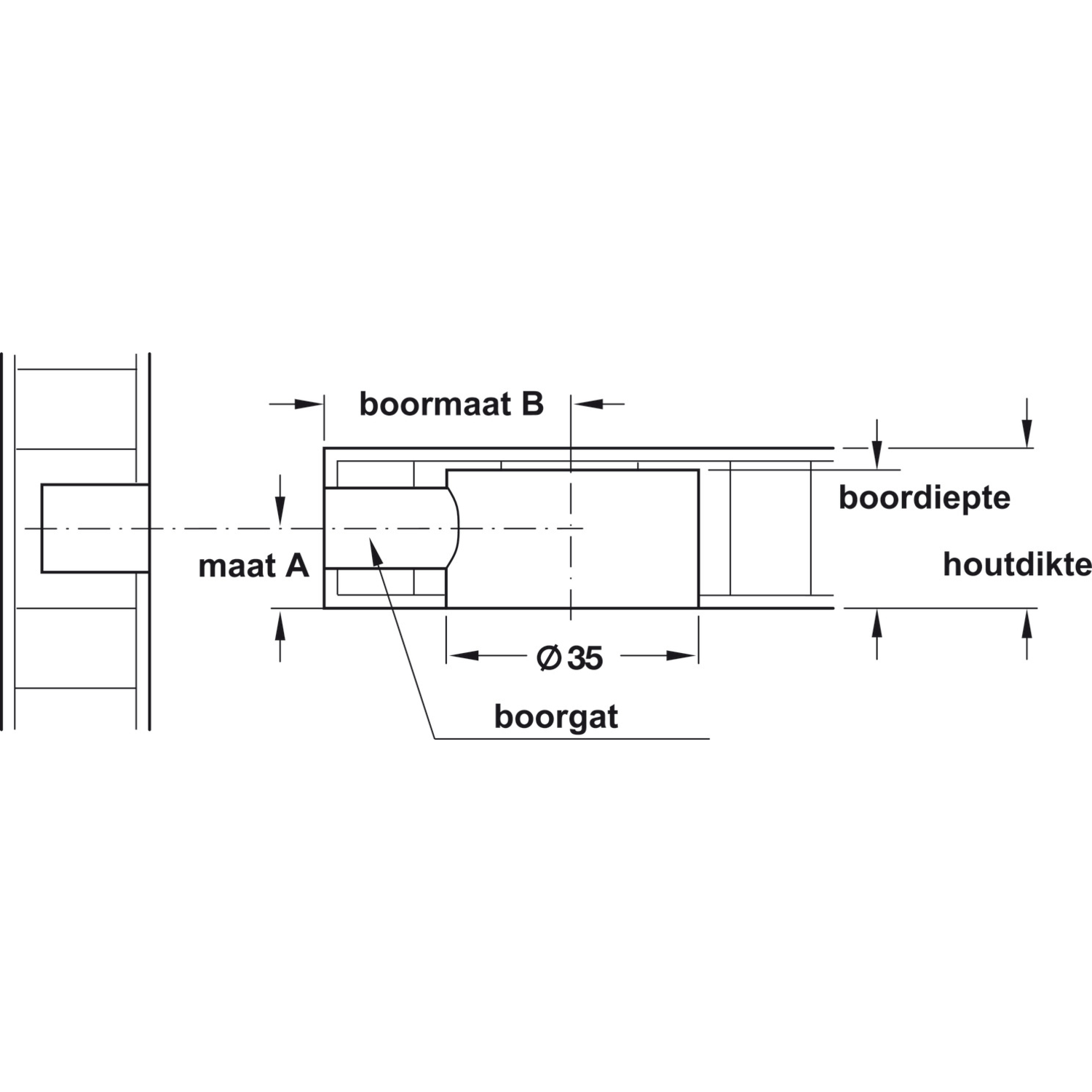 Excenterverbinder ø35x17mm zamak