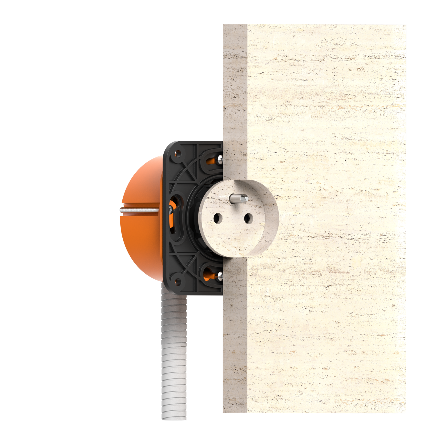 Rond 3.0 - Stone Backfit stopcontact type E - penaarding zwart