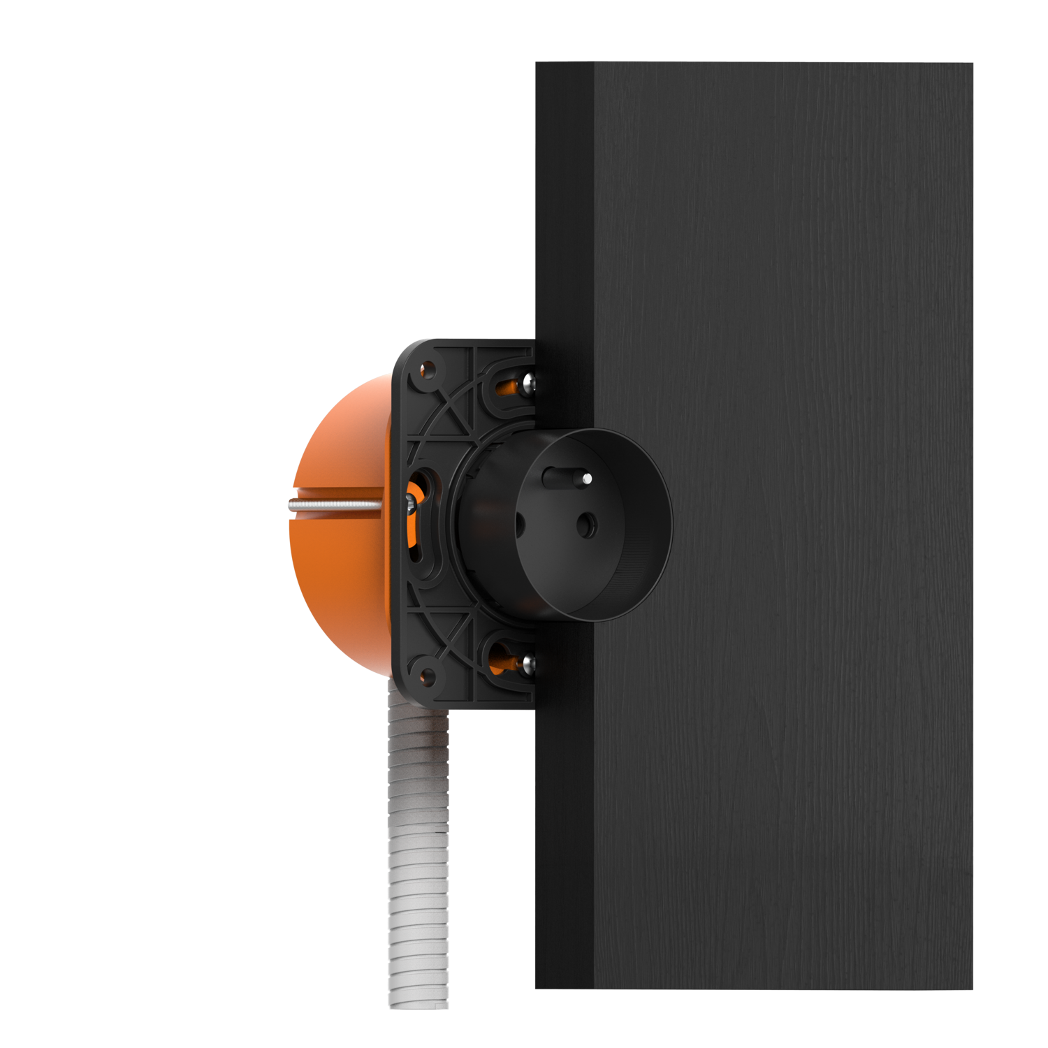 Rond 3.0 - Backfit stopcontact type E - penaarding zwart