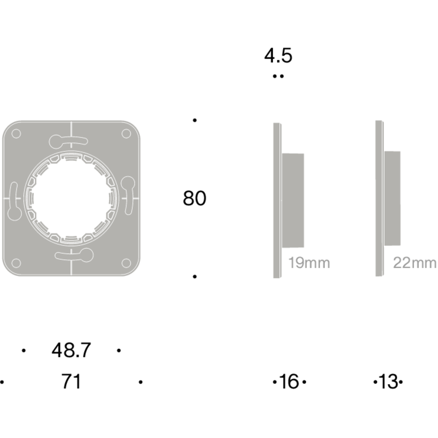 Rond 3.0 - Backfit houder 22mm