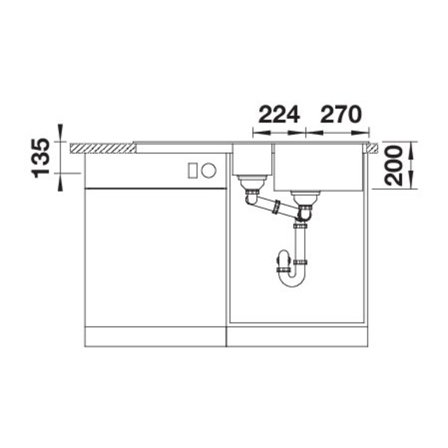 Blanco Adira 6 S antraciet automatische bediening