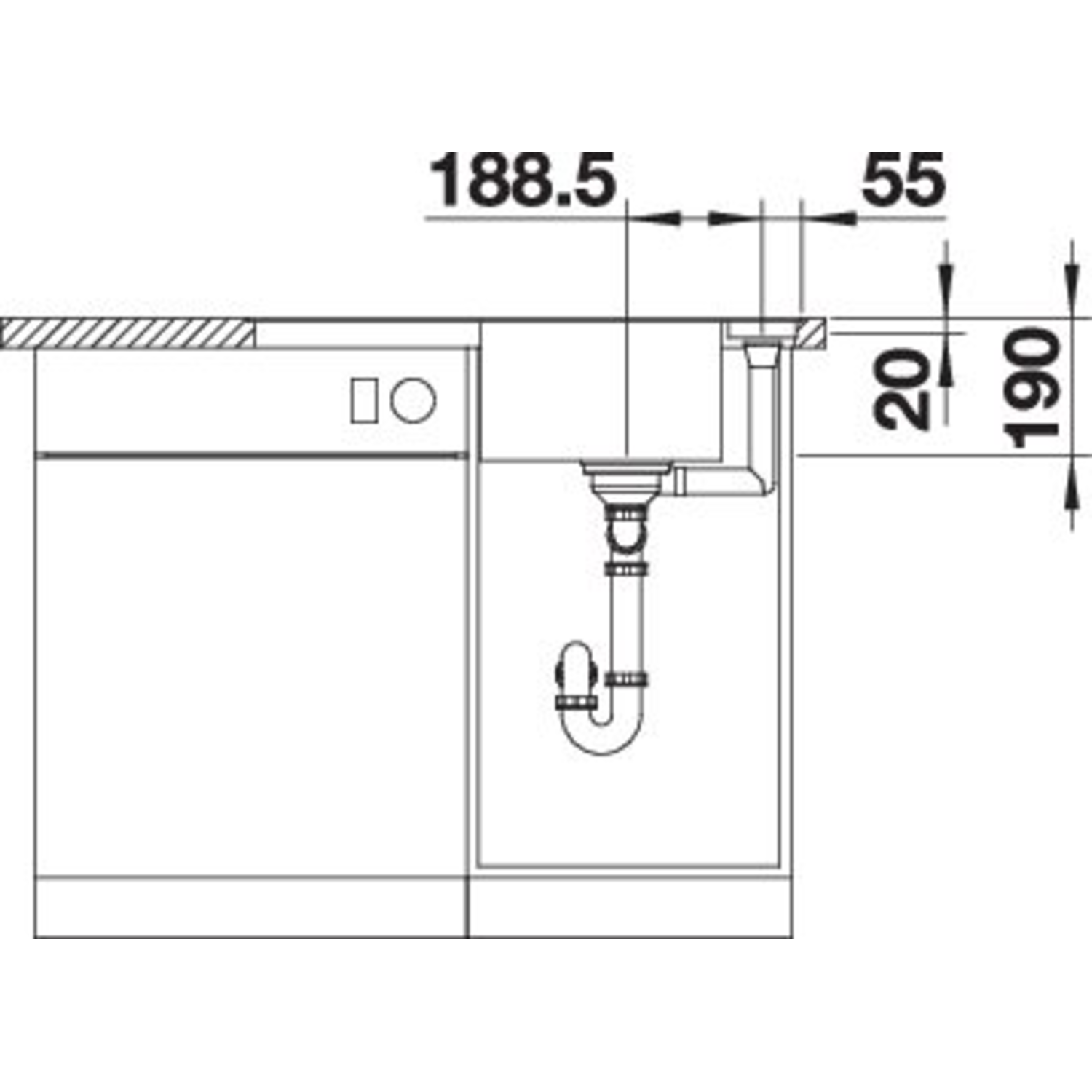 Blanco Axia III 45 S-F antraciet automatische bediening