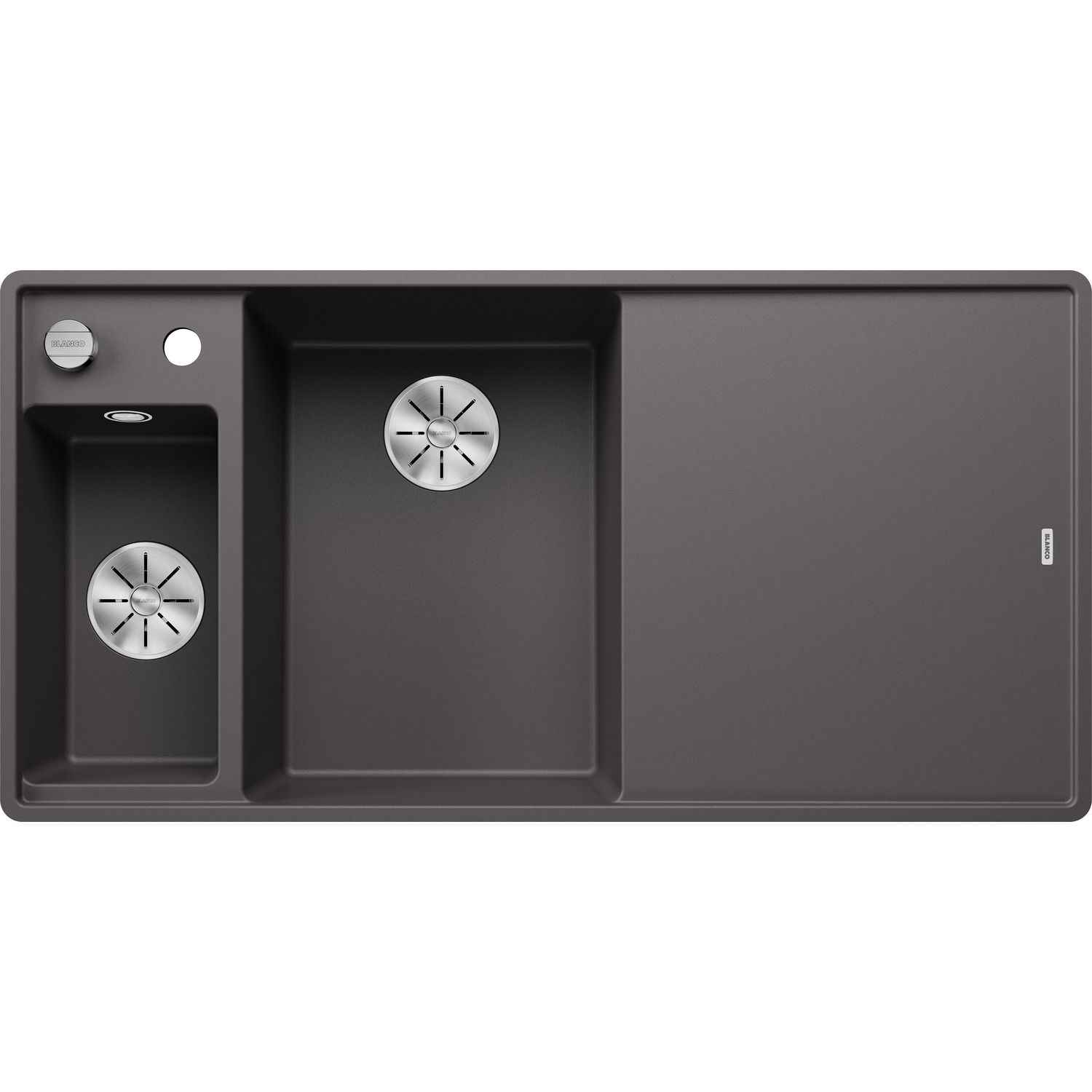 Blanco Axia III 6 S-F links rock grey automatische bediening