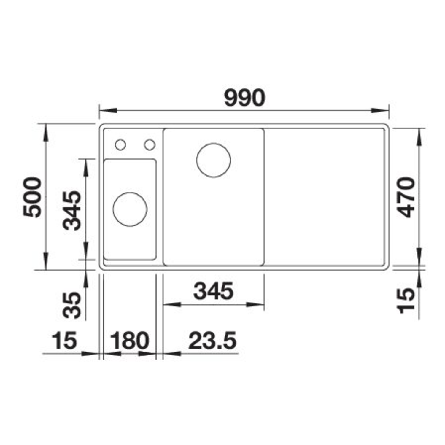 Blanco Axia III 6 S-F links vulkaangrijs automatische bediening