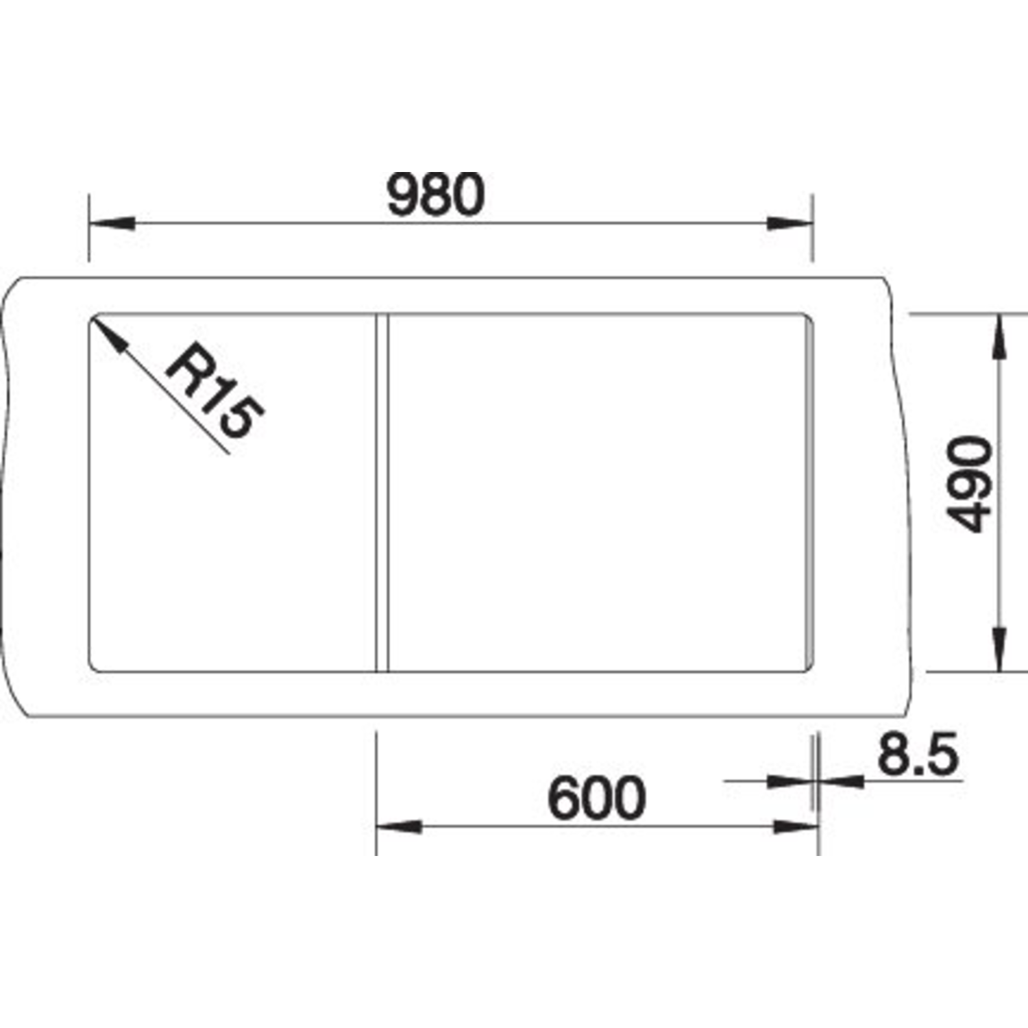 Blanco spoeltafel claron 6 s-if br auto.