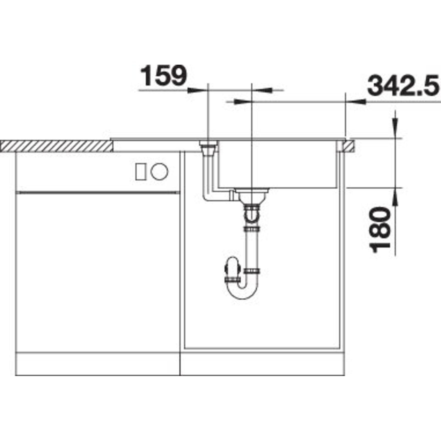 Spoeltafel Favum XL 6 S zwart manueel