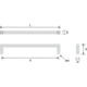 Greep rechthoekig zamak RVS look ba 140mm L 154mm