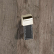 Knop Agna, L 20 mm, B 50 mm, H 25 mm, Donkerbruin leer / roestvrij staal finish geborsteld