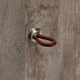 Knop Filaga, L 20 mm, H 32 mm, Donkerbruin leer / mat vernikkeld
