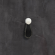 Knop Galati, L 27 mm, H 57 mm, zwart leer