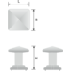 Knop tower square+achterplaatje zwart mat ijzerkl.