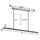 Pendel 150 Led RVS 900mm 14W 240v 4000K 1028lm