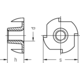 Inslagmoeren M5x8 ijzer verzinkt