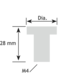 Top dial ijzerkleur d 33mm