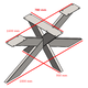 Tafelonderstel spin 5x15 mat zwart h.72xb.90xl.180