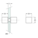 Paar deurknoppen, voor 8/15 mm glas, B25 H25 L25, chroom