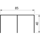 Dubbele bovenrail Terra S85 6m alu zwart