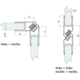 Magnetische dichting rechts met hoek van 45° met witte magneet, voor 6/8 mm glas, L2200, transparant