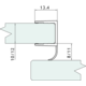 Dichting met zijlip l2200mm voor glas 10/12mm