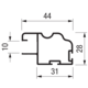 Vertikaal profiel TR10ML Terra 2.6m alu zilver