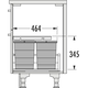 Hailo allegro k.60 cm h.295mm 2x18+2x8l antraciet