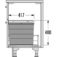 Hailo allegro k.60 cm h.350 mm 2x28l antraciet