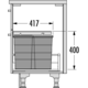 Hailo allegro k.60 cm h.350 mm mm 28+2x13l antrac.